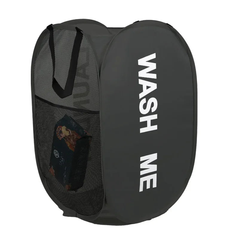 Portable Pop-Up Mesh Laundry Hamper – Collapsible Basket