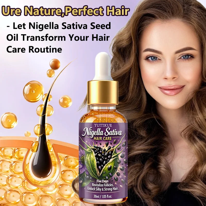 YUITIKUE Nigella Sativa Hair Oil – Nourish Scalp & Strengthen Hair Hair Treatment Oil Zpaxo