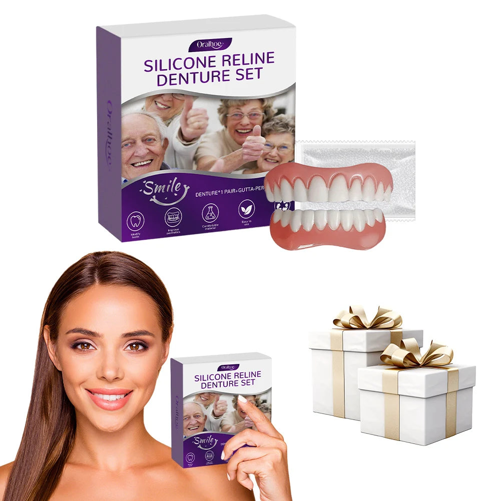 Silicone Reline Denture Repair Elasticity Teeth Upper Lower Men Women