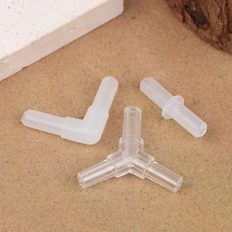 10Pcs Aquarium Airline Tubing Connectors Plastic Valve Joints Fish Tank Transparent Air Tube Adapters For 4CM ID Air Line Hose Zpaxo