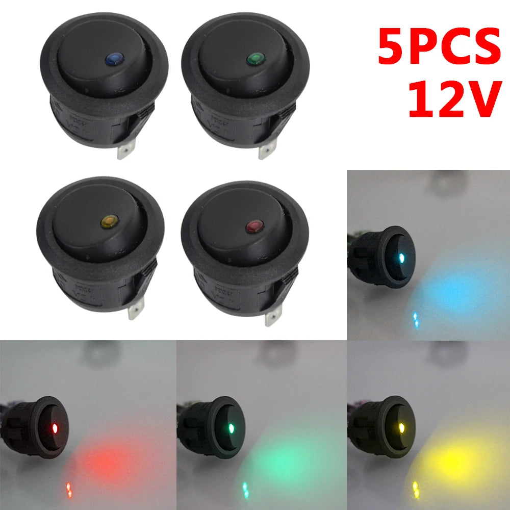 Luminescence Toggle Switches Waterproof 12V OFF LED Light Round