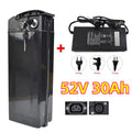 New 48V 52V Silverfish-Batterie Pour Vélo Électrique 30AH 20Ah 17Ah Batteries Haute Capacité Cellules 18650 Power 500-2000W Zpaxo 52V 30Ah and charger