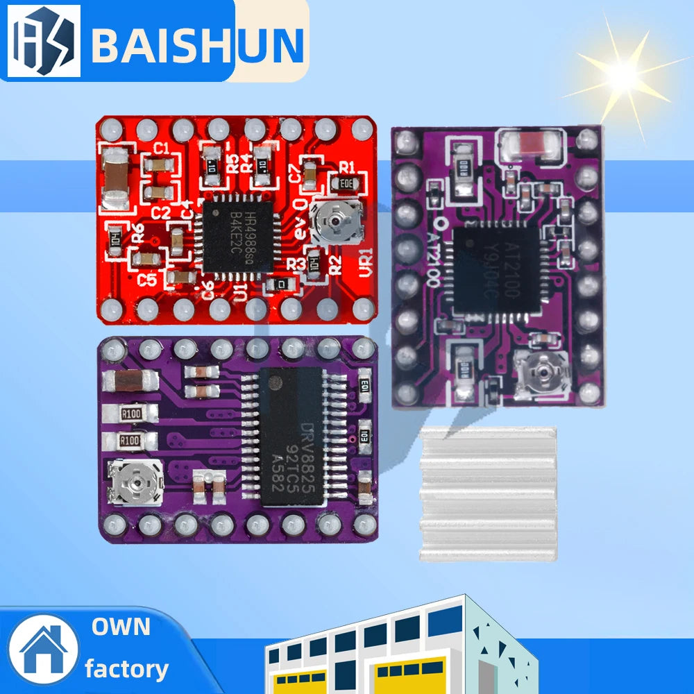3D Printer Dual Mode Stepper Motor Driver Board A4988 DRV8825 AT2100 Zpaxo