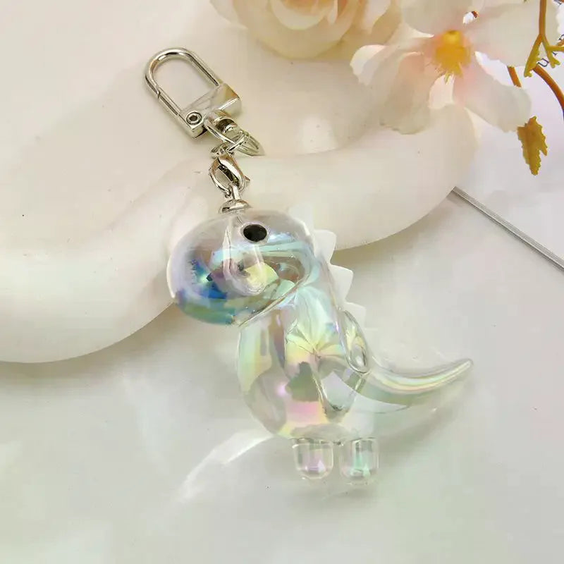 Cute Acrylic Dinosaur Keychain Paired Sturdy Buckle Daily Casual Zpaxo