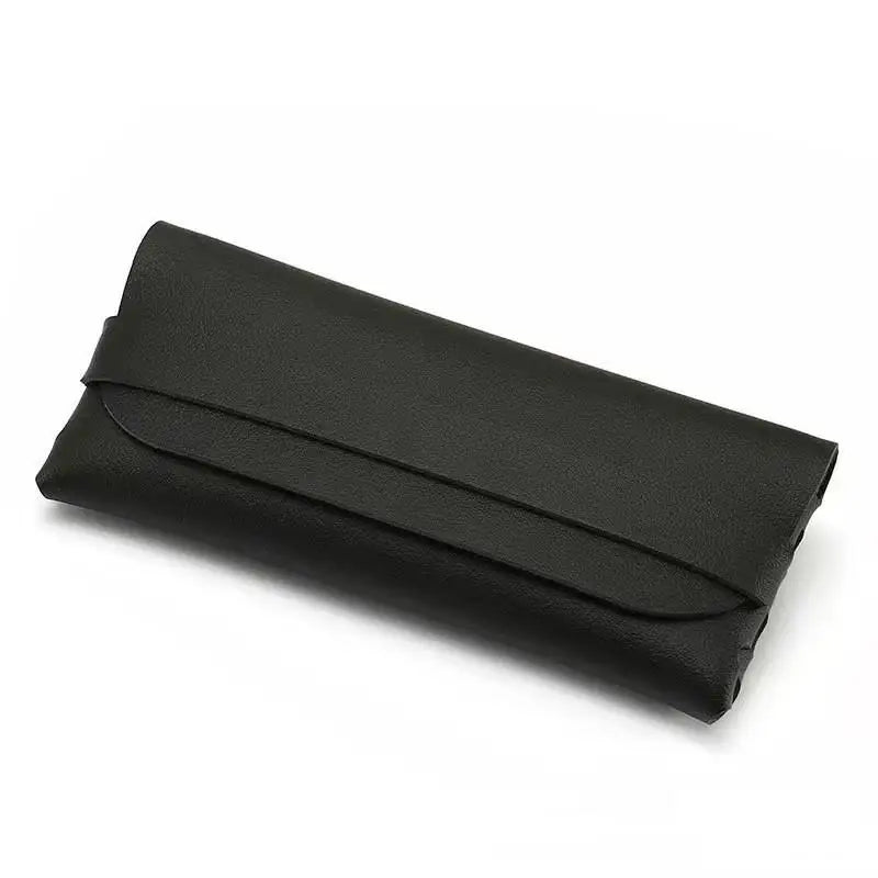 Black PU Leather Eyeglasses Case – Soft Protective Pouch