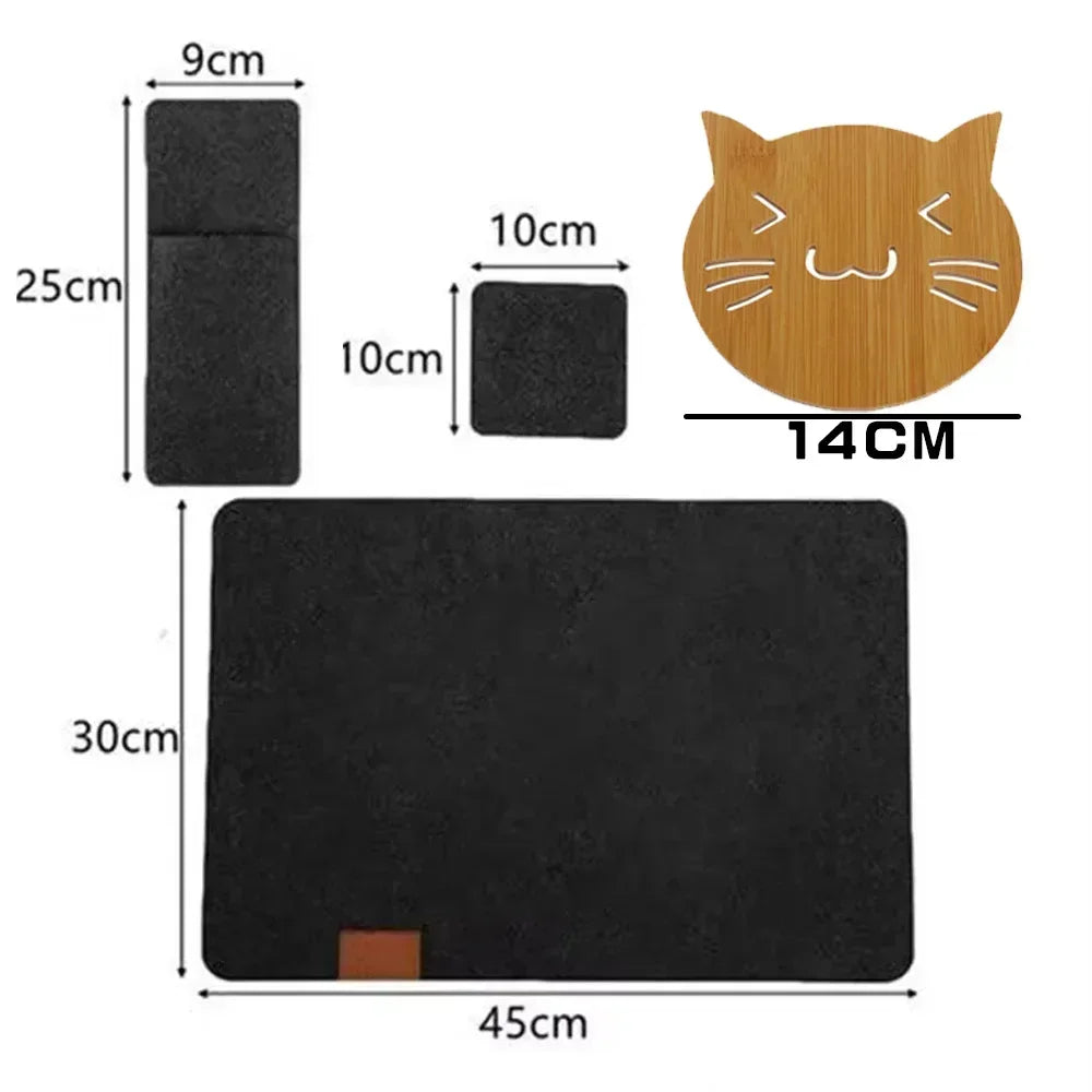 3-4pcs Set Placemat Table Mat Washable Felt Placemats Tableware Pad Non-Slip Placemat for Kitchen Bistro Tables Bars Coffee Shop Zpaxo