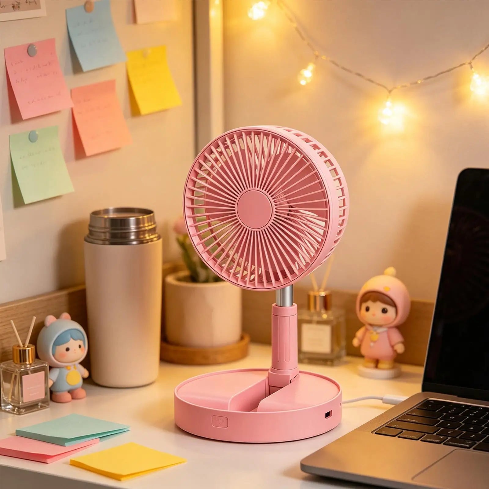 Portable Fan Room 185-Degree Tilt Oscillating Blower Silent Foldable