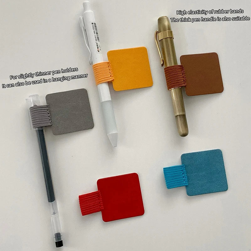 Pen Loops Pencil Holders Self-Adhesive PU Leather Pad For Stylus Pencil Books Notebooks Anti-lost Anti-fall Elastic Loops Zpaxo
