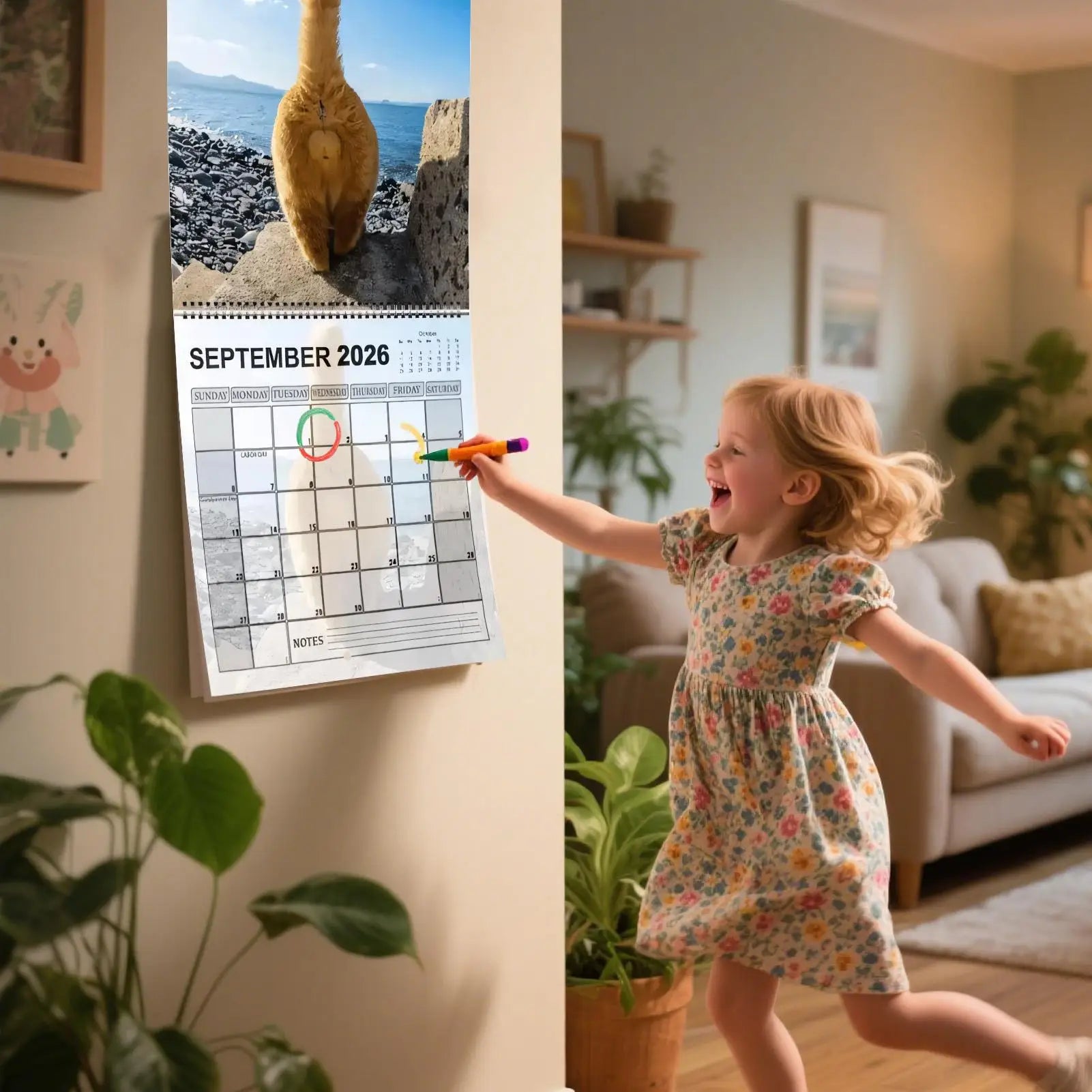 2026 Funny Cat Calendar 12 Month Wall Hanging Memes Humor Monthly