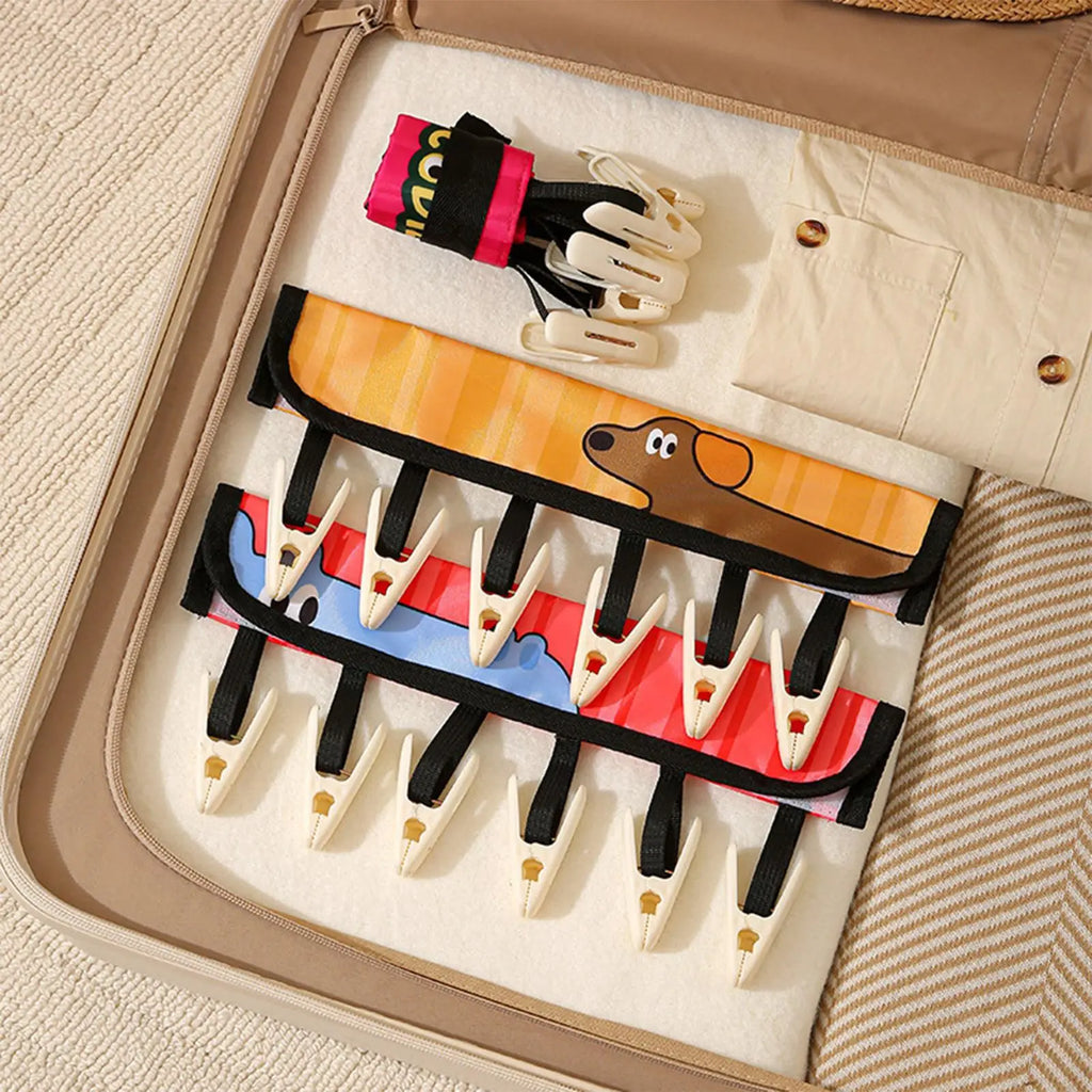 Travel Hangers Foldable 6 Clips Socks Drying Rack Compact Clothes