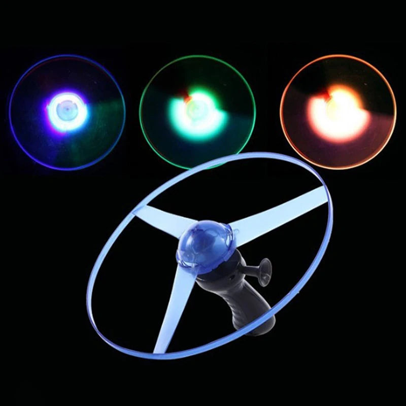 Flying Spinning Luminous Toys Glowing Flyer Kids LED Light Handle