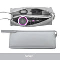 Portable PU Leather Hair Dryer Storage Bag Travel Case For Dyson/Airwrap Styler/Shark Flexstyle Carrying Supersonic Hair Dryer Zpaxo Silvery