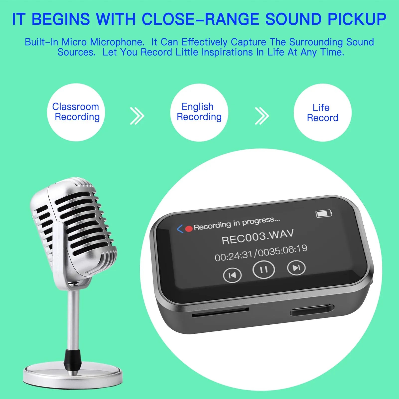 BT MP3 Player Portable Back Clip Full Touchscreen 32GB Hifi Lossless