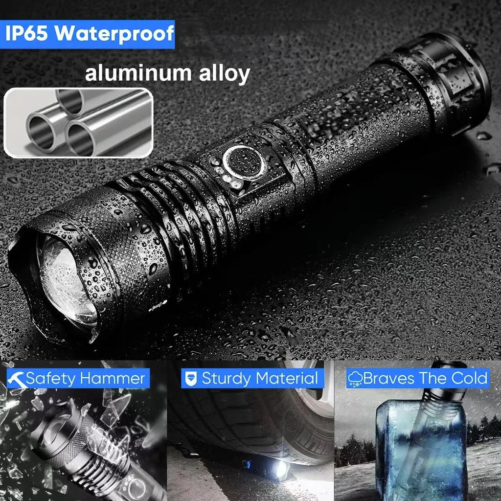 ZHIYU Rechargeable LED Flashlight – 5 Modes Waterproof Torch