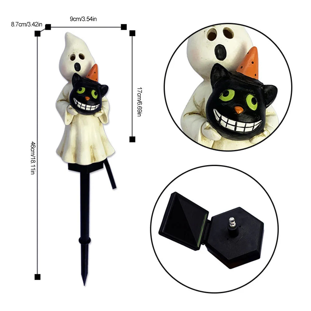 Halloween Ghost Lights Outdoor Pumpkin Lamp Stakes Solar Pathway Zpaxo B