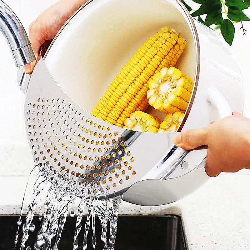 Stainless Steel Semi-Circular Pan Strainer & Oil Filter Kitchen Strainer Zpaxo