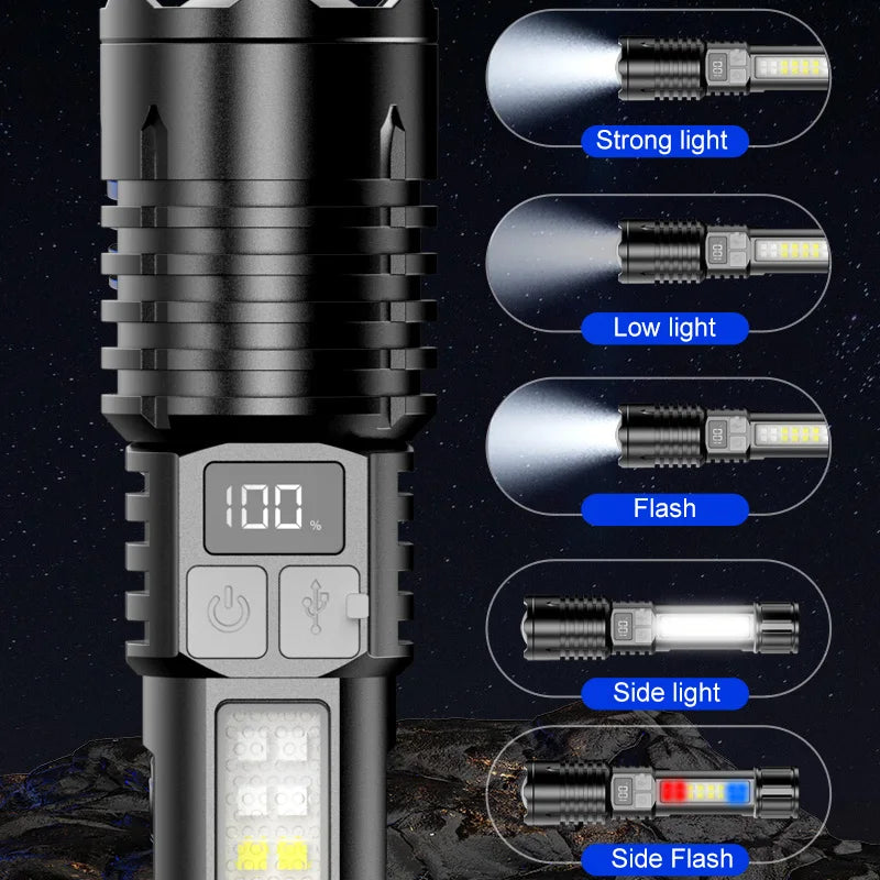 Powerful LED Flashlight Bright Rechargeable Portable Ultra Power Zpaxo