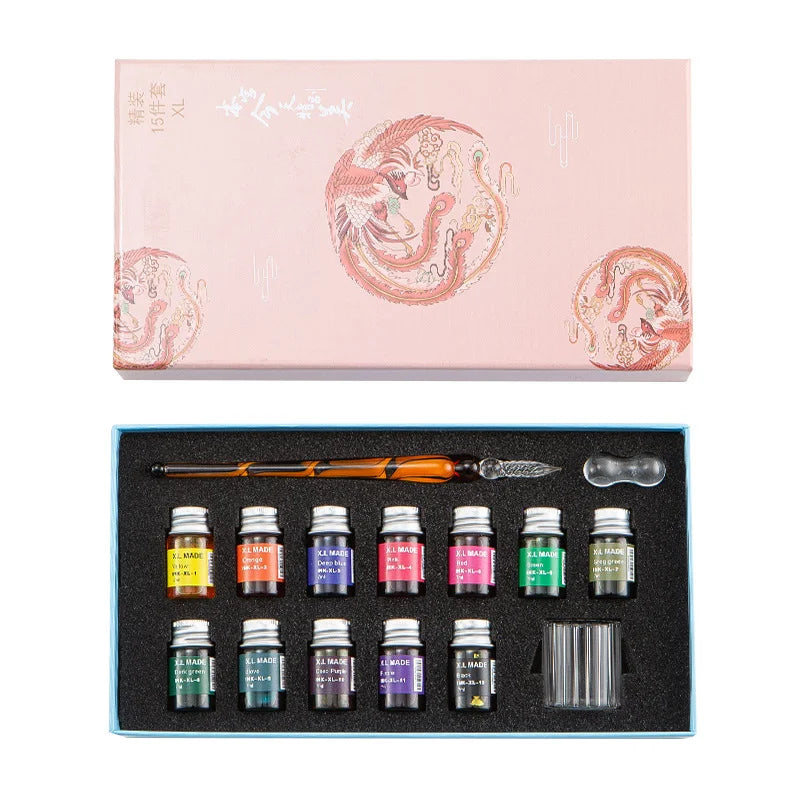Fantasy Glass Dip Pen Set – Antique Crystal Ink Signature Pen