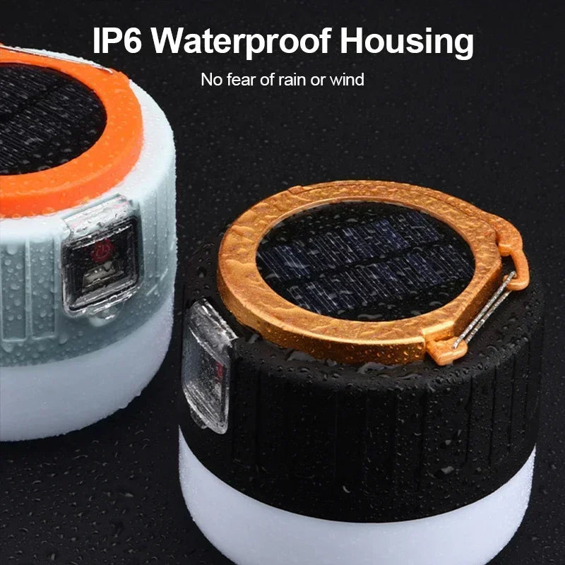 Solar LED Camping Lantern – Rechargeable, Waterproof, Power Bank