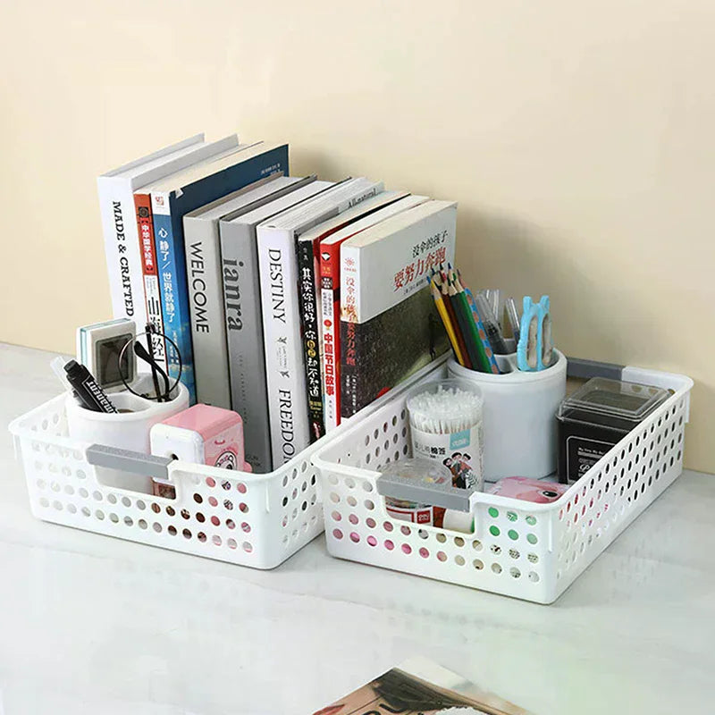 Cosmetics Desktop Minimalist Plastic Storage Basket And Household Hollow Out Storage Basket For Miscellaneous Toys Zpaxo