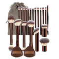 Professional Soft Aluminum Tube Makeup Brush Velvet Bag Foundation