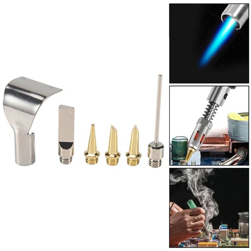 5/6Pcs Replacement Copper Tips Nozzle Kit For Hs-1115K / Mt-100 Aerated Flame Butane Gas Soldering Iron Cordless Welding Tool Zpaxo
