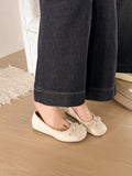 Bow Women Ballet Flats Shoes Casual Shallow Loafers Shoes Elegant Women's Sandals 2025 Summer Comfort Sneakers New Woman Shoes Zpaxo 35 Beige