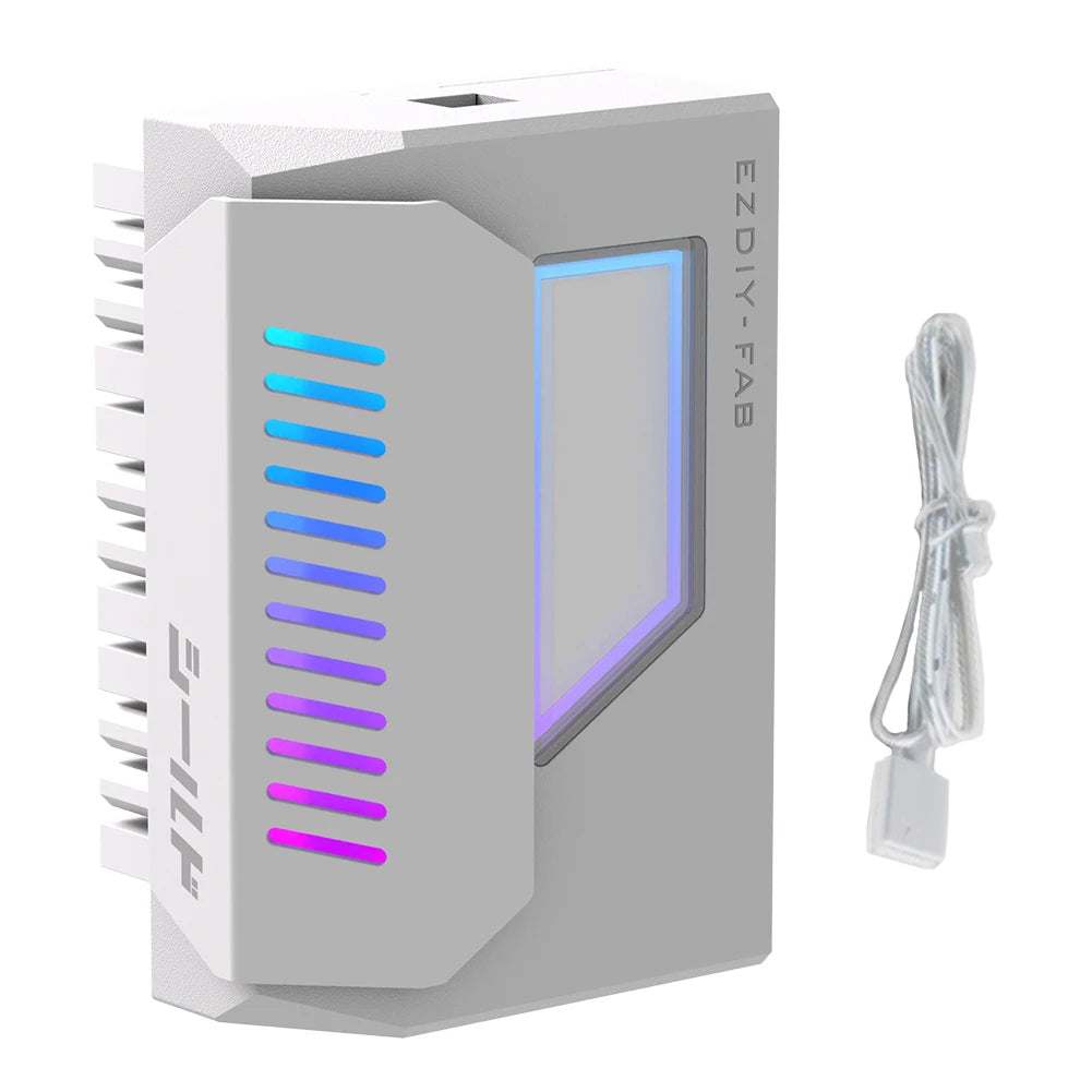 ATX 24 Pin To 180 Degree Power Plug Adapter with Infinity Mirror ARGB Light Mainboard Motherboard Power Supply Cable Modular Zpaxo WHITE China Mainland