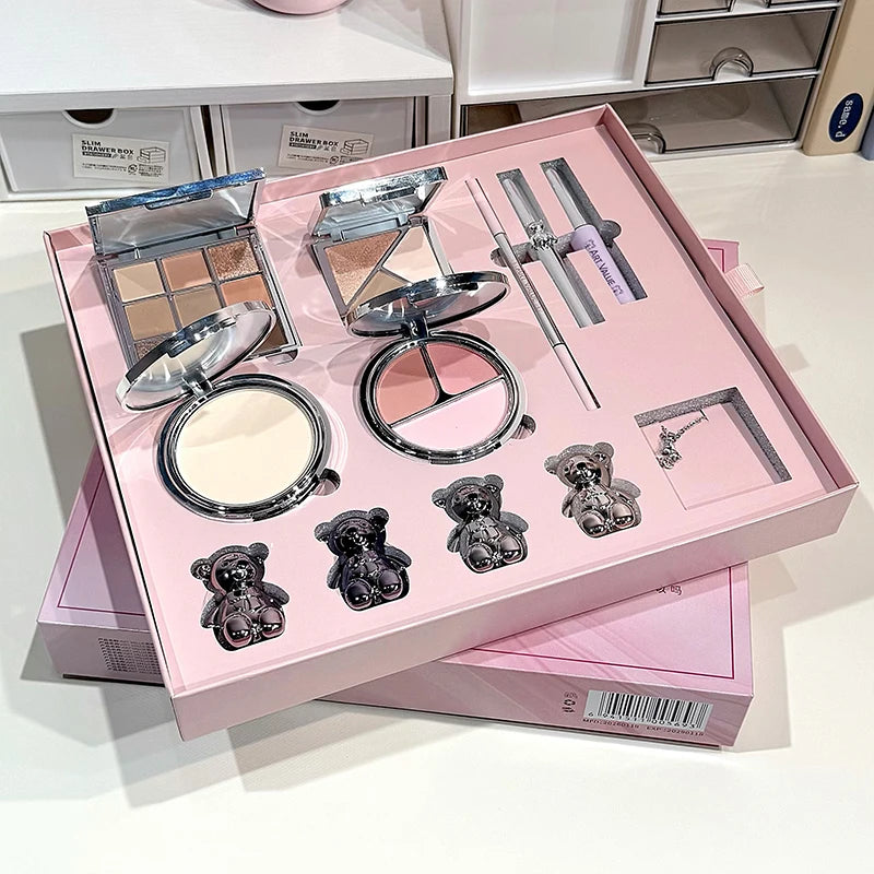 Beginner's Makeup Suit Lip Gloss Eyebrow Pencil Eye Black Dye Powder