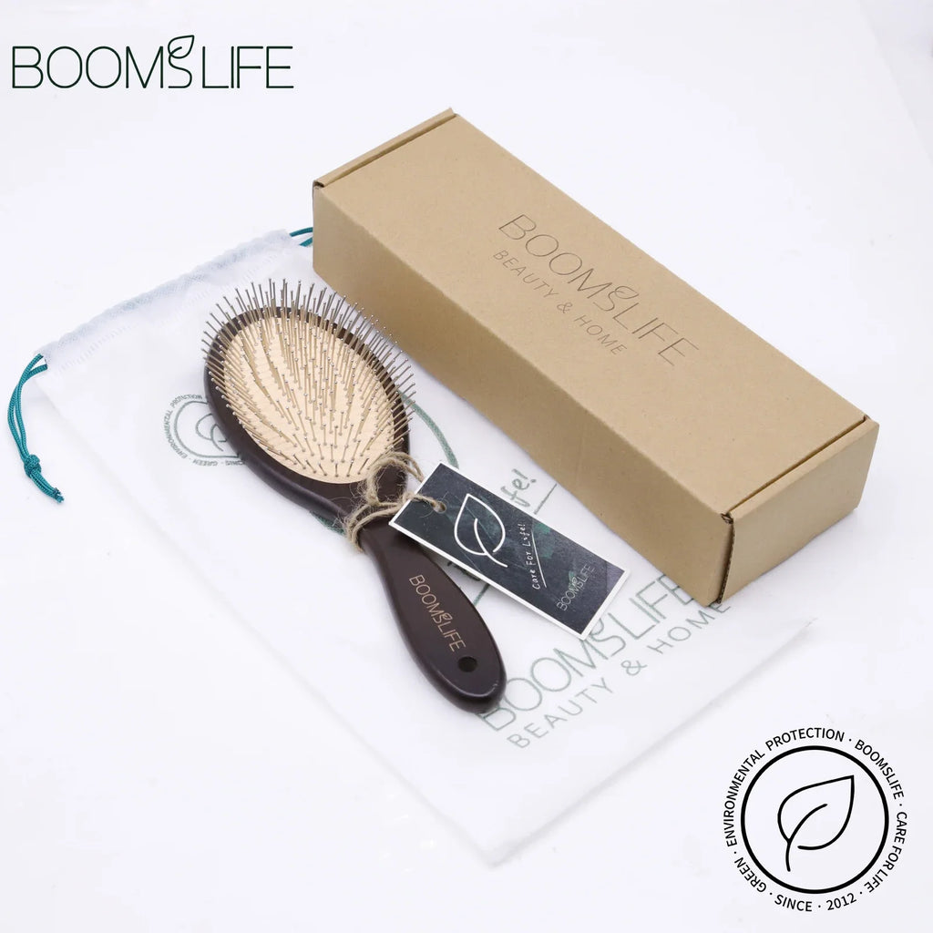 Denman Head Massage Brush Steel Hair Brush Wood HairBrush With Steel Needle Scalp Airbag Hair brush For Hair Combing Zpaxo