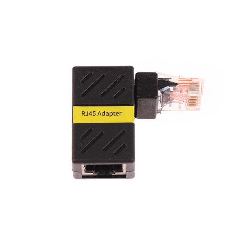 1Pcs 360° Rotatable Network Plug RJ45 Gigabit Adapter 90 Degrees Right Angle Elbow Universal Male To Female Converter Zpaxo