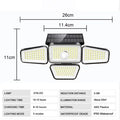 283LED Solar Lights Outdoor 4 Heads Motion Sensor Light Solar Security Lights Waterproof 3 Modes Flood Lights Garden Backyard Zpaxo 270LED Integrated