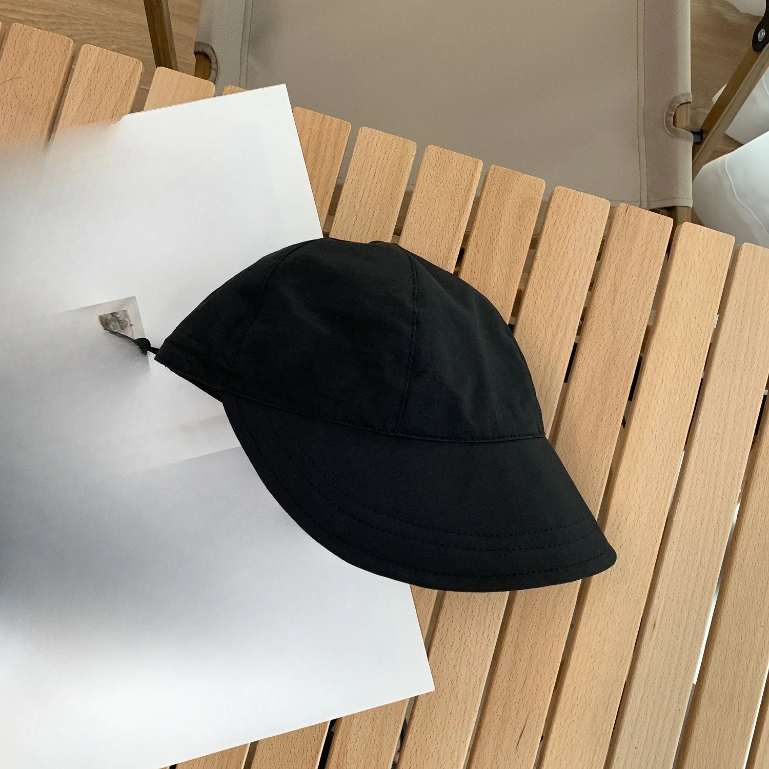 High quality summer solid color sun hat with face covering sun protection duck tongue fisherman hat outdoor sports women's hat Zpaxo black hat