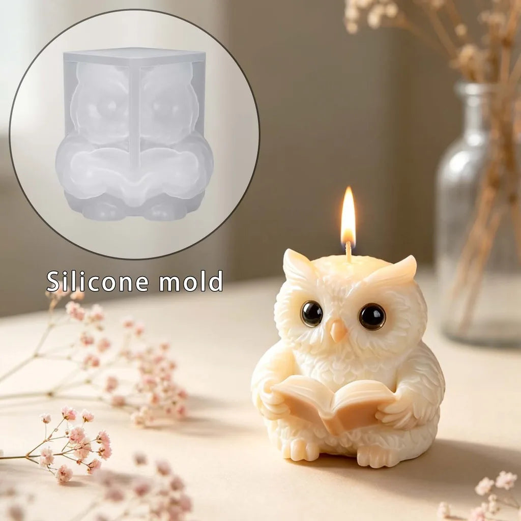 3D Owl Silicone Mold – Candle, Soap, Resin & Plaster DIY Craft