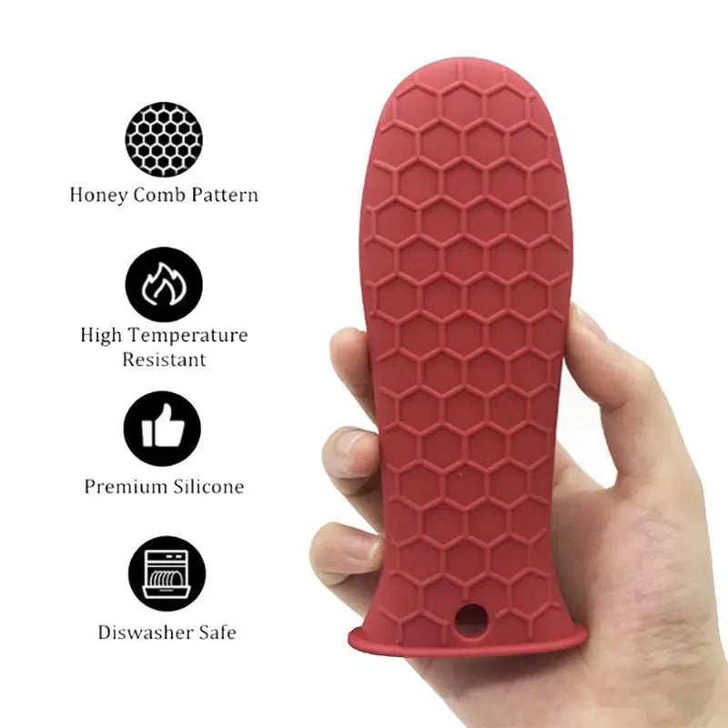 Silicone Handle Cover Honeycomb Hot Handle Holder Potholder For Cast Iron Skillets Pans Grip Sleeve Cover Pots Pans Handle Part Zpaxo