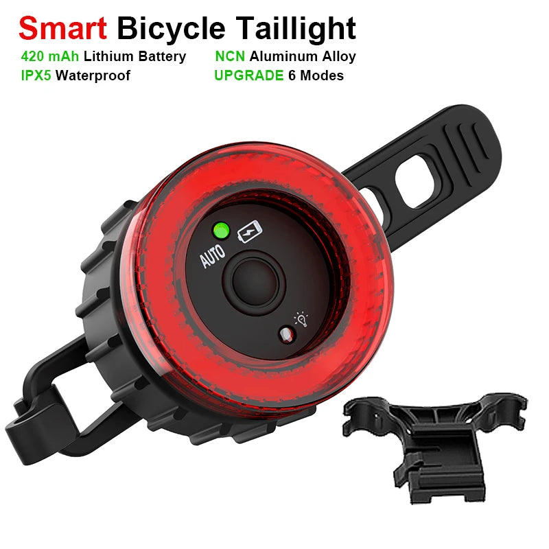 Bicycle Smart Auto Brake Sensing Light Waterproof LED Charging New Cycling Taillight Bike Rear Light Warn Bicycle Taillight Zpaxo Super 3