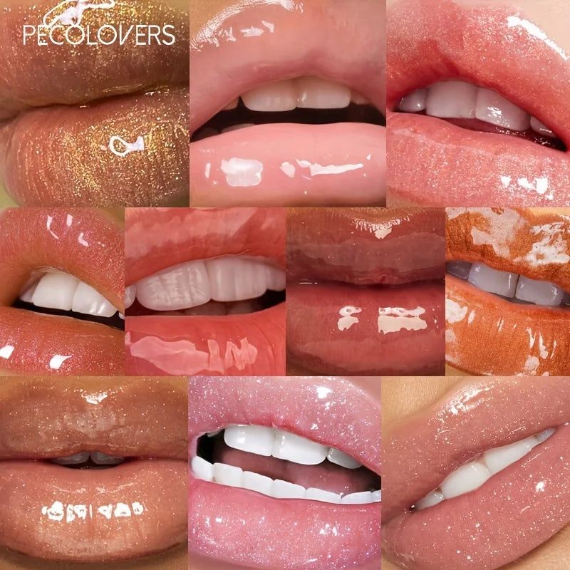1PC Glitter Lip Gloss Moisturizing Fruit Lip Oil Transparent Fullness Lips Tint Soft Tube Makeup Lip Beauty Care Zpaxo