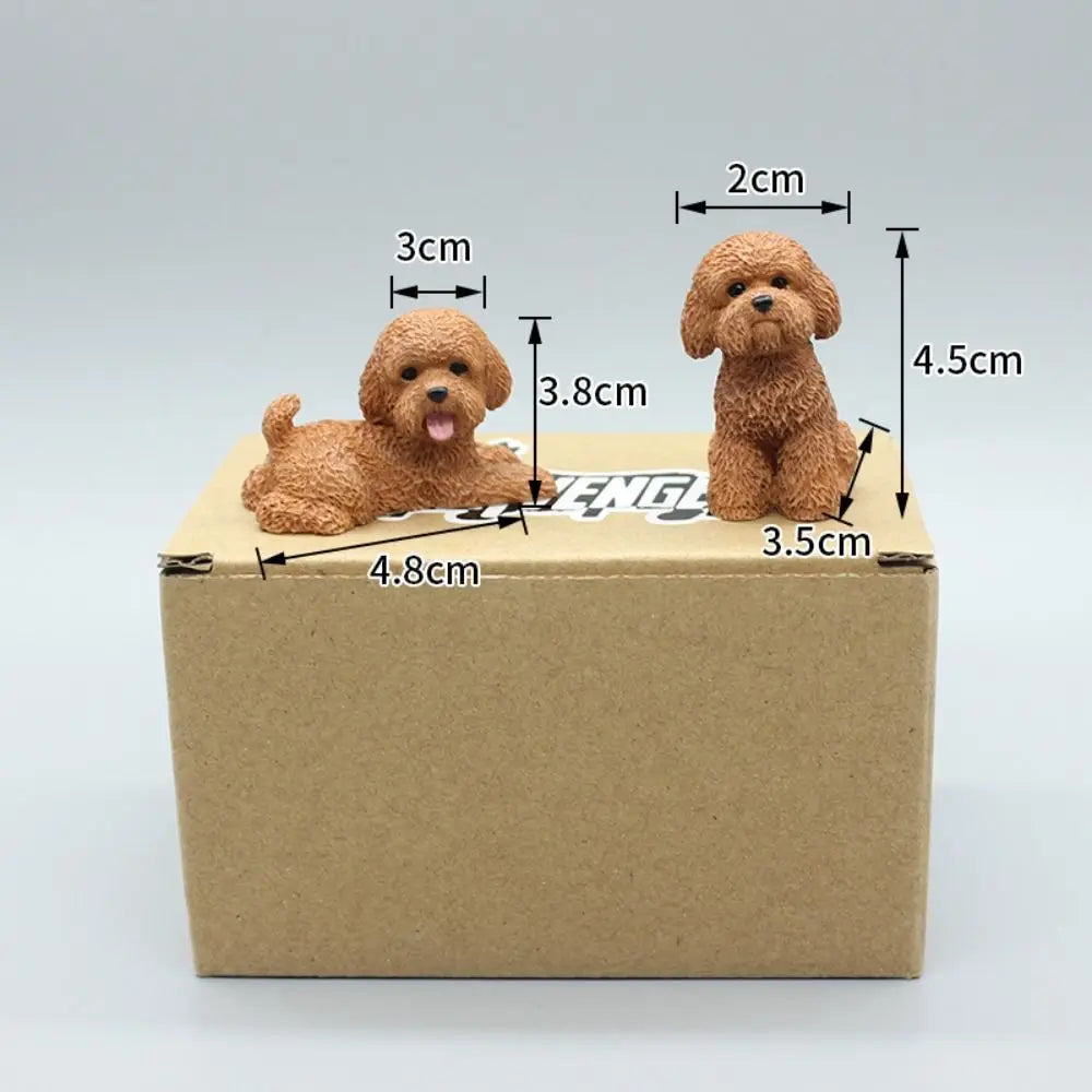 Simulation Poodle Dog Figures Puppy Model Miniature Figurine Mini Zpaxo