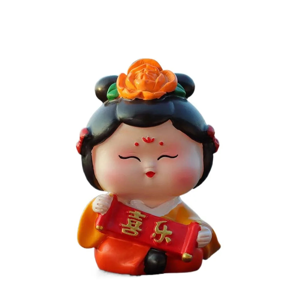Resin Car Cute Doll Ornament Decorative Art Craft Chinese Ancient Zpaxo Style 2
