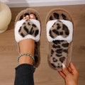 Fashion Women Slippers Flat Bottom Non-slip Comfortable Slides Women Cotton Plush Warm Slippers Female Winter Autumn House Shoes Zpaxo Brown 42-43