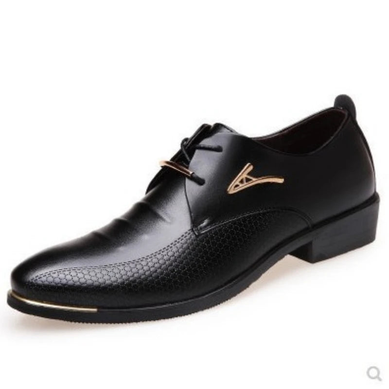 Oxford Office Shoes Pointed Toe Lace Up Design Snake Skin Embossed Zpaxo