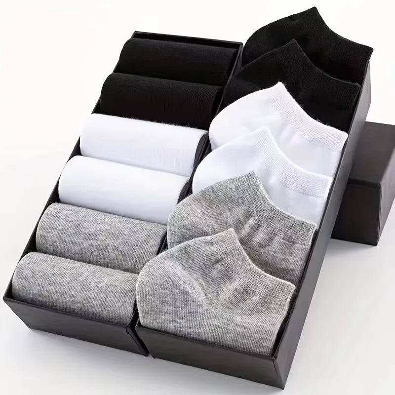 Unisex Breathable Cotton Ankle Socks – Solid White, 1–20 Pairs