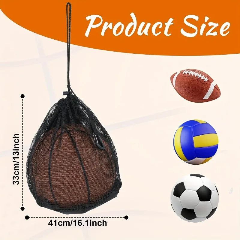 LIUSHADUOLA Portable Basketball Mesh Bag-drawstring Sports Equipment