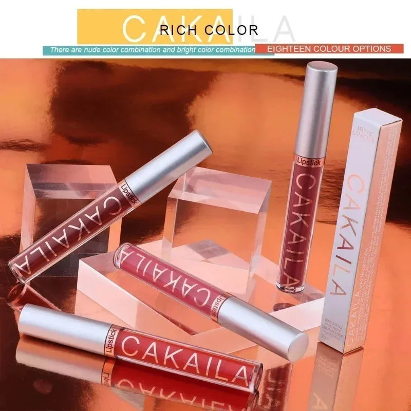 18-Color Dark Red Lip Gloss Matte Velvet Long-lasting Waterproof