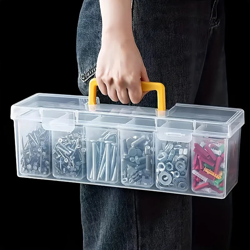 Professional 7-Piece Tool Organizer Transparent Parts Storage