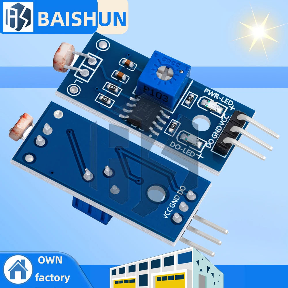 Light Intensity Detection Module - Photosensitive Brightness Resistance Sensor for Arduino Zpaxo