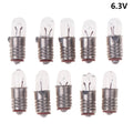 10Pcs/Lot Mini Indicator Light Bulb E5 Screw Mouth Miniature Lamp Light Bulb 6.3V 12V 24V 0.1A Small Bulb Signal Lamp Bead Zpaxo 6.3V