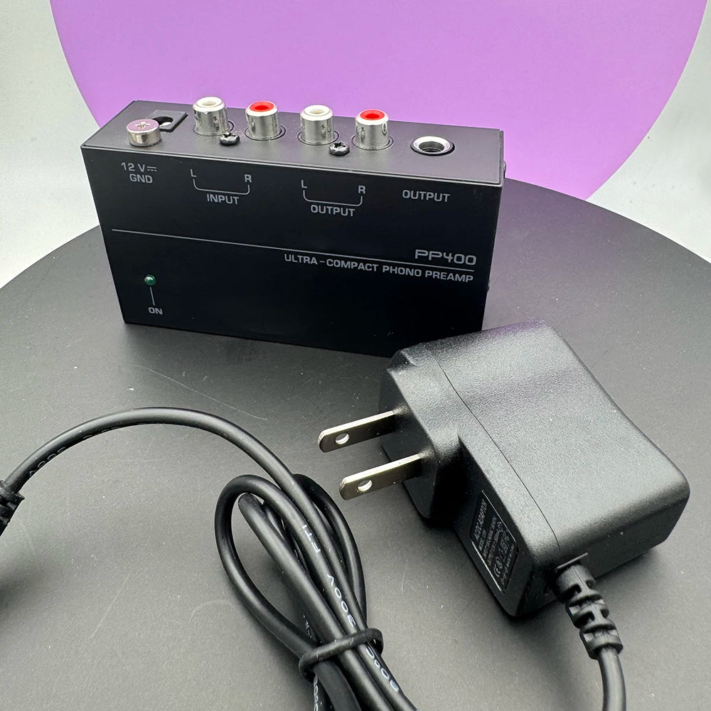Ultra-compact PP400 Phono Preamp Preamplifier RCA Input Output 1 TRS Zpaxo with US Plug