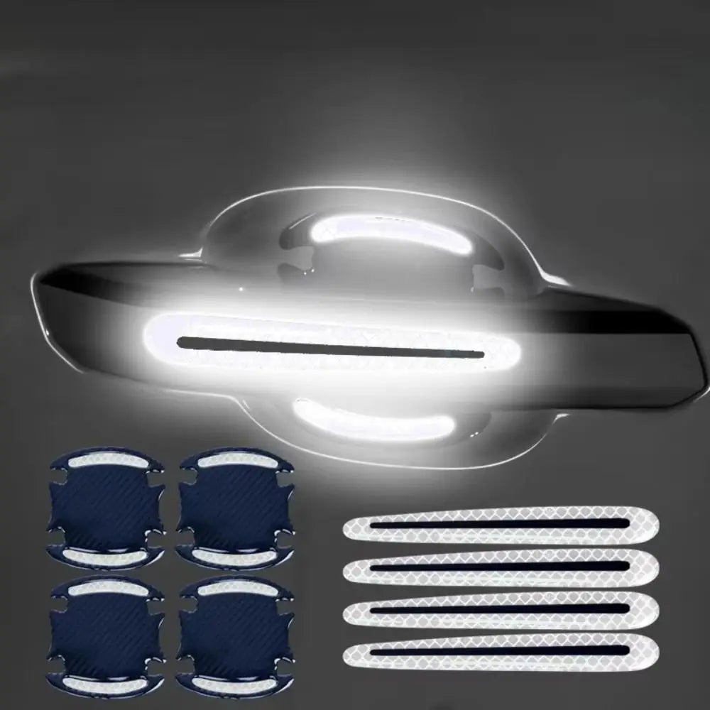 Carbon Fiber Car Handle Protector Self-adhesive Reflective Door Guard Zpaxo