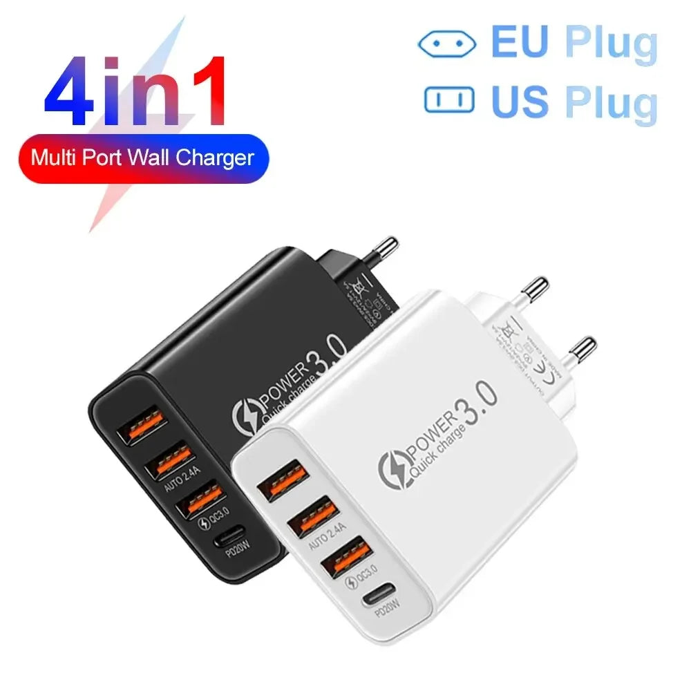 Total 48W Multi-Port USB PD Wall Charger Adapter for Xiaomi iPhone 13/12 Samsung Mobile Phone Plug-In Charging Zpaxo